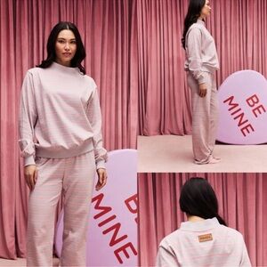 PARKE VALENTINES drop Women's purple Striped Pajama Set